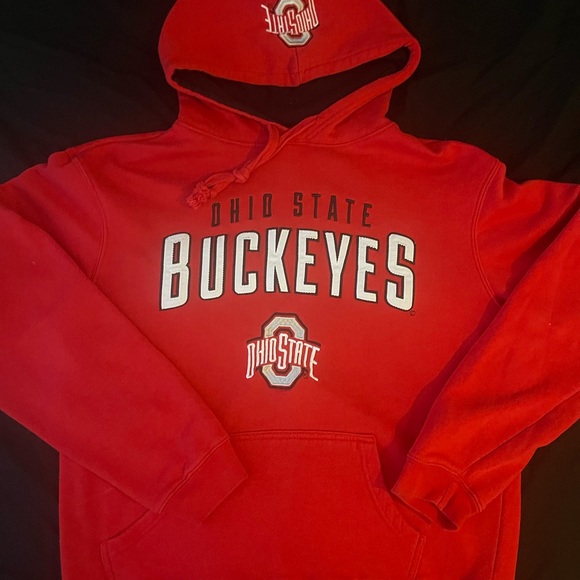#200 Ohio State buckeyes Scarlet and gray college hoodie - Picture 3 of 15